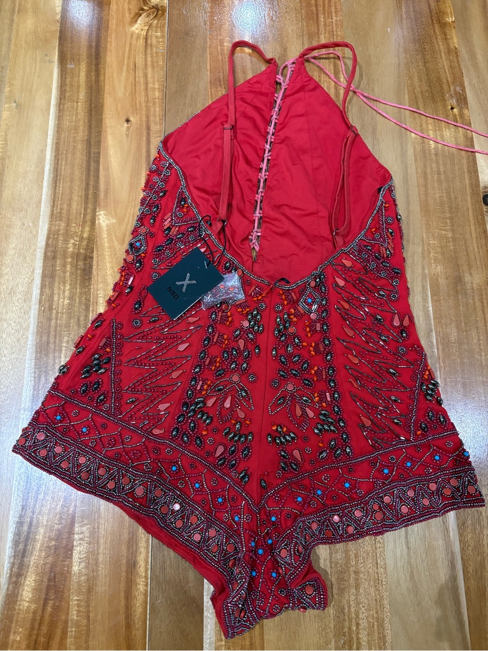 Revolve NBD Red Embellished
Beaded Romper - Picture 8 of 10